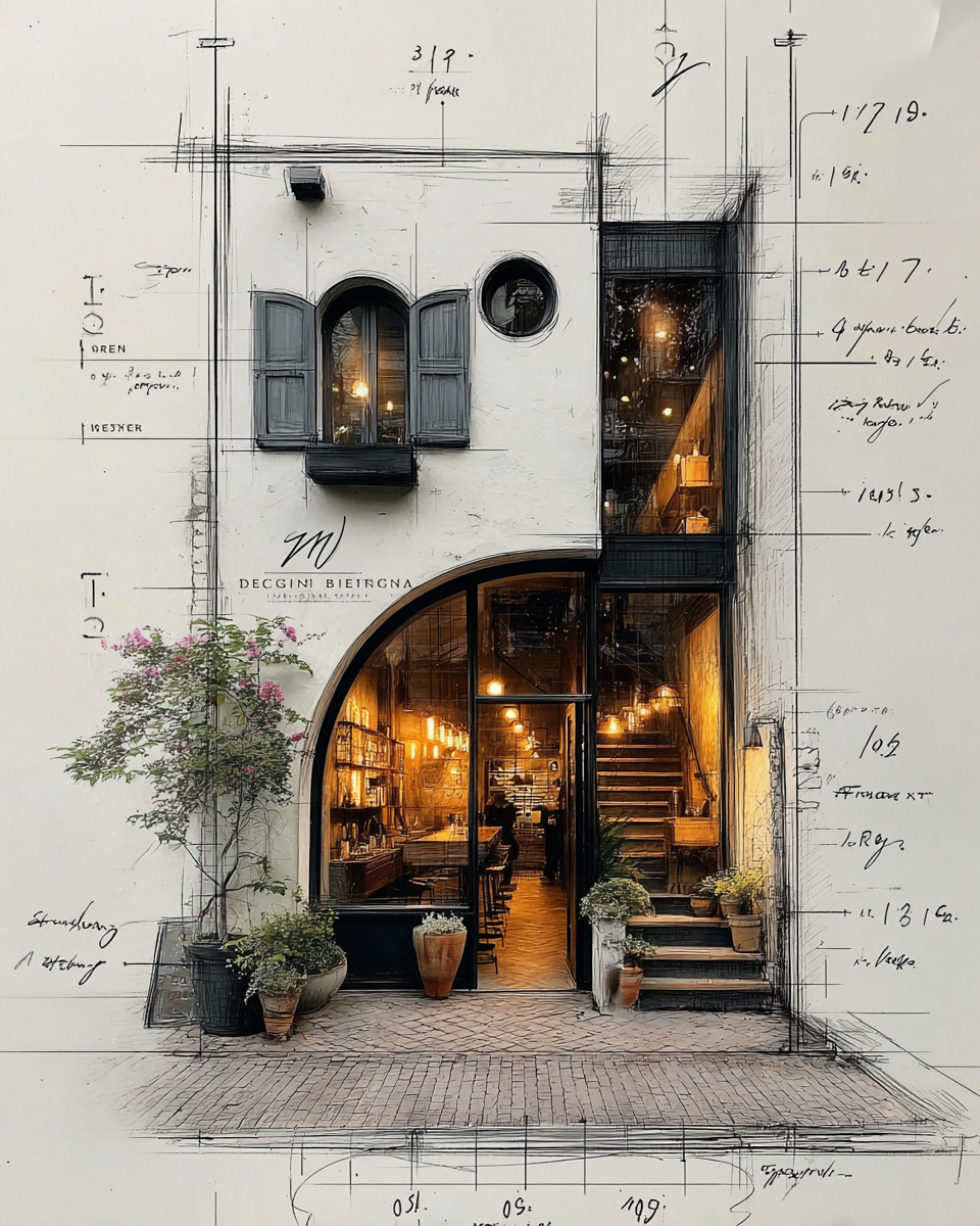 Facade Study, blueprint study 6